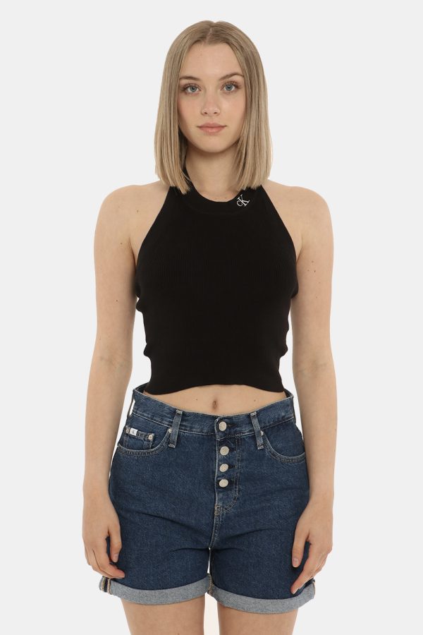 Top Calvin Klein nero - COMPOSIZIONE E VESTIBILITÀ:80% cotone 17% poliamide 3% elastaneLa modella è alta 170 cm e indossa la