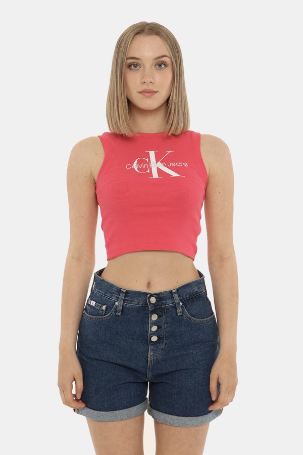 Top Calvin Klein rosa - COMPOSIZIONE E VESTIBILITÀ:94% cotone 6% elastaneLa modella è alta 170 cm e indossa la taglia S. La