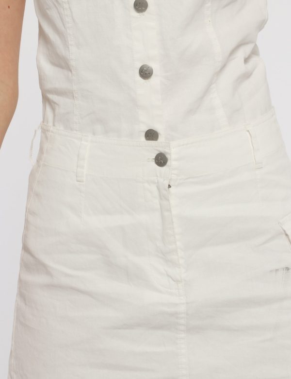 Gonna Calvin Klein Bianco - Minigonna in total bianco con tasca laterale con zip. La vestibilità è morbida e pratica grazie