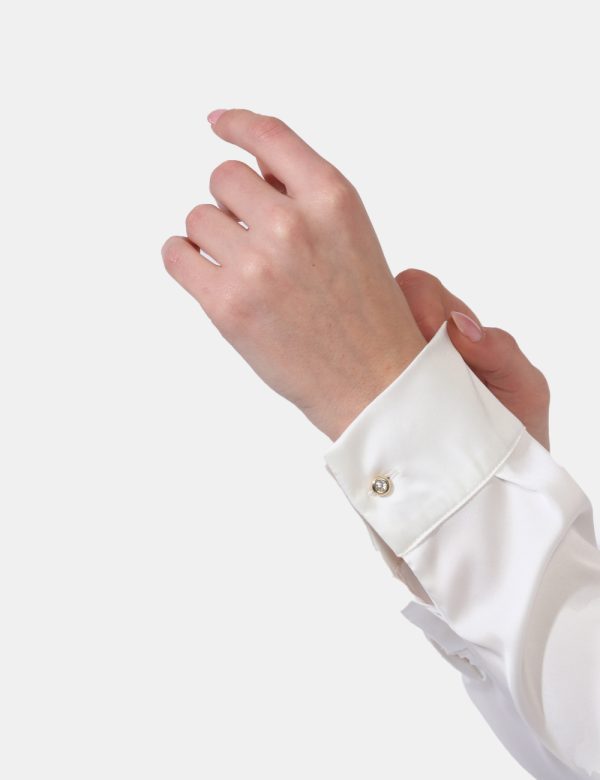 Camicia Liu-Jo Bianco - Camicia con body in total bianco. Presenti fake taschini a toppa con taglio incrociato sul fronte e