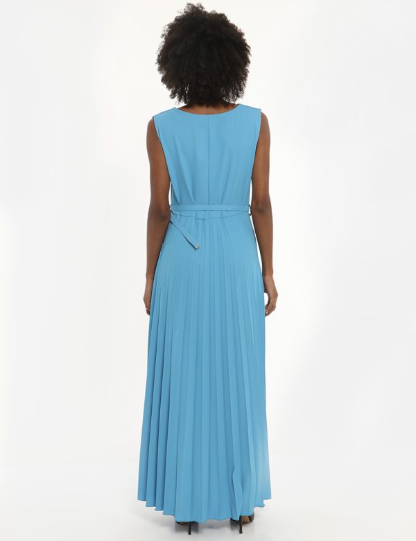 Vestito Vougue azzurro - COMPOSIZIONE E VESTIBILITÀ:96% poliestere 4% elastaneLa modella è alta 170 cm e indossa la taglia S
