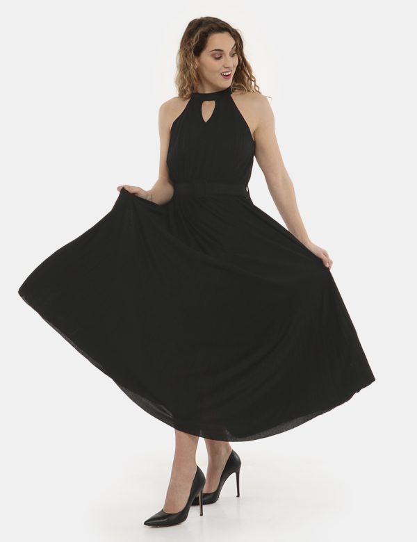 Vestito Vougue nero - COMPOSIZIONE E VESTIBILITÀ:70% viscosa 13% nylon 13% poliestere 4% elastaneLa modella è alta 170 cm e