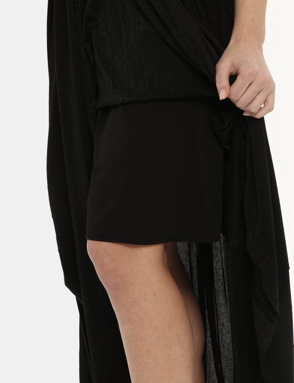 Vestito Vougue nero - COMPOSIZIONE E VESTIBILITÀ:70% viscosa 13% nylon 13% poliestere 4% elastaneLa modella è alta 170 cm e