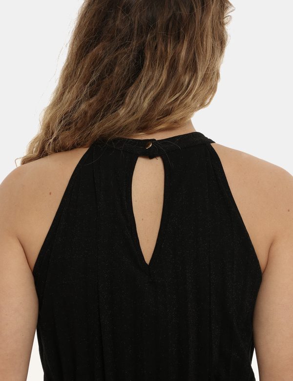 Vestito Vougue nero - COMPOSIZIONE E VESTIBILITÀ:70% viscosa 13% nylon 13% poliestere 4% elastaneLa modella è alta 170 cm e