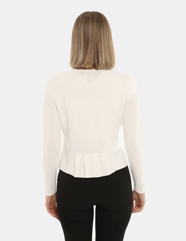Maglia Yes Zee bianco in lurex - COMPOSIZIONE E VESTIBILITÀ:52% viscosa 25% nylon 18% poliestere 5% metallicaLa modella è al
