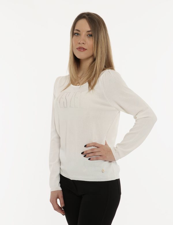 Maglia Yes Zee bianca - COMPOSIZIONE E VESTIBILITÀ:65% viscosa 35% poliammidicaLa modella è alta 170 cm e indossa la taglia