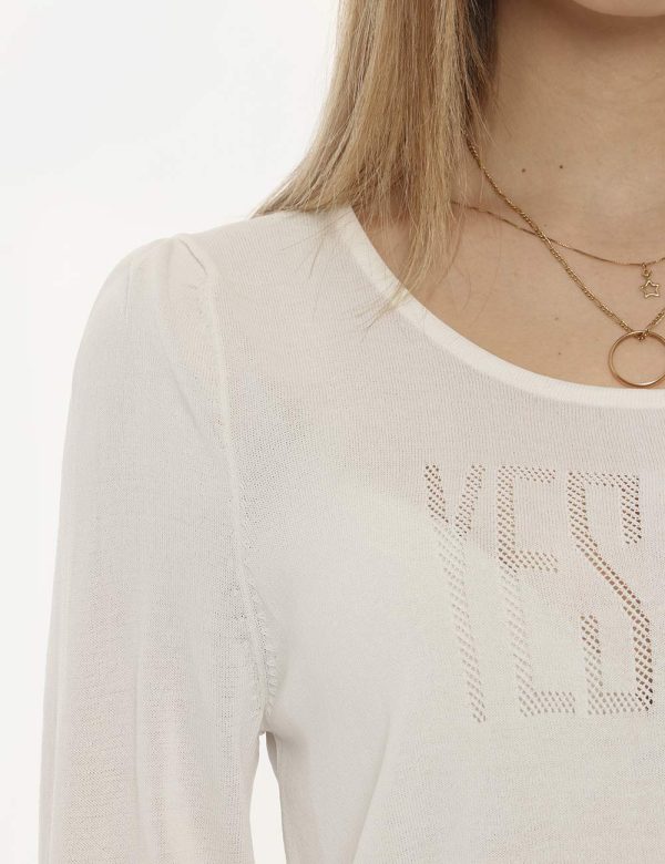 Maglia Yes Zee bianca - COMPOSIZIONE E VESTIBILITÀ:65% viscosa 35% poliammidicaLa modella è alta 170 cm e indossa la taglia