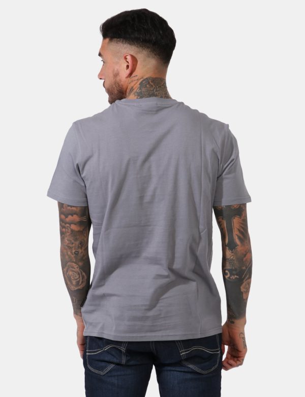 T-shirt Napapijri Grigio - Casual t-shirt su base grigio chiaro con stampa logo brand sul fronte. La vestibilità è morbida e
