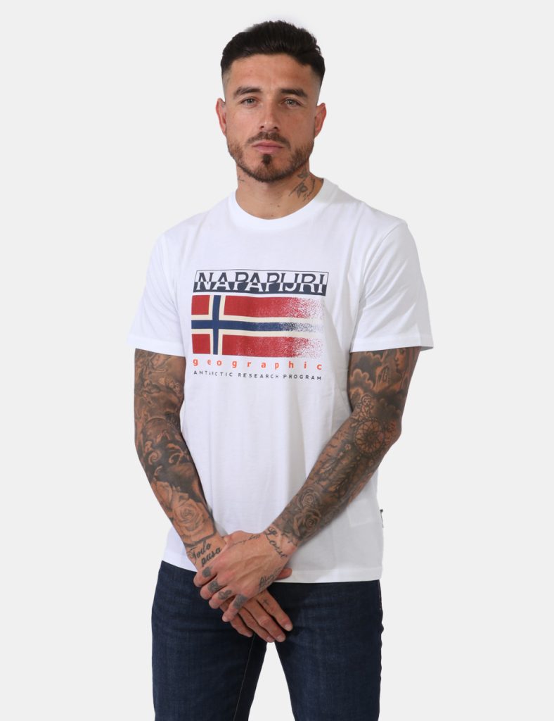 T-shirt uomo scontata - T-shirt Napapijri Bianco