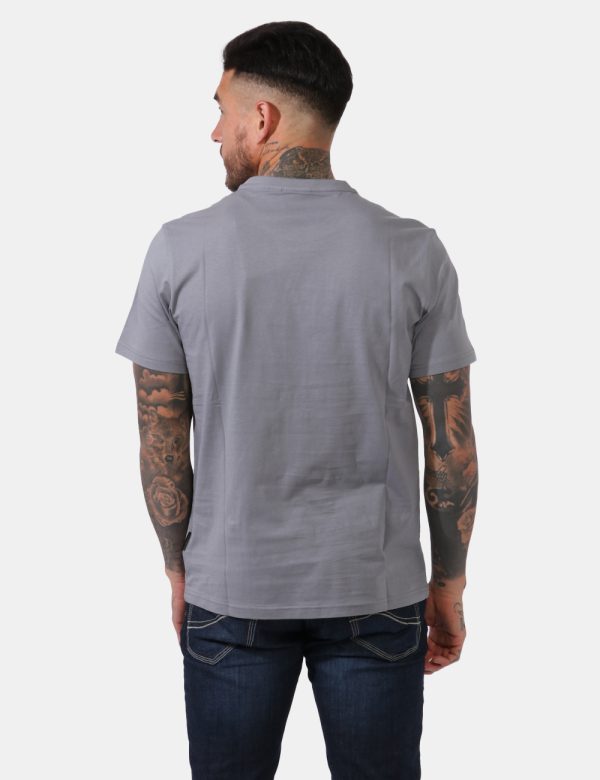 T-shirt Napapijri Grigio - Casual t-shirt su base grigio con piccola stampa logo brand ad altezza cuore. La vestibilità è mo