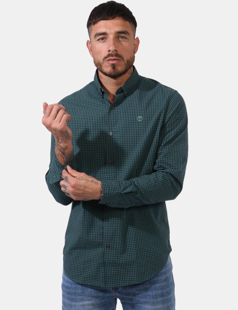 Outlet camicia da uomo scontata - Camicia Timberland Verde