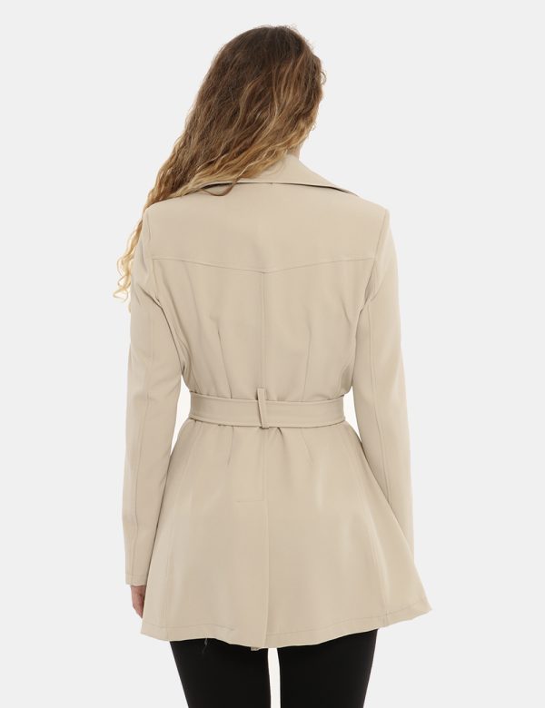 Trench Vougue beige - COMPOSIZIONE E VESTIBILITÀ:90% poliestere 10% elastaneLa modella è alta 170 cm e indossa la taglia S.