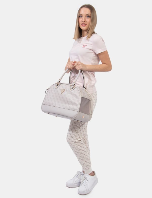 Borsa Guess Grigio - Borsa modello trasportino da animali di piccola taglia, in total grigio chiaro con logo brand stampato