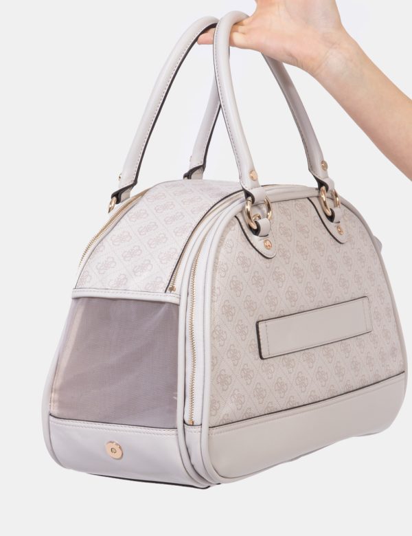 Borsa Guess Grigio - Borsa modello trasportino da animali di piccola taglia, in total grigio chiaro con logo brand stampato