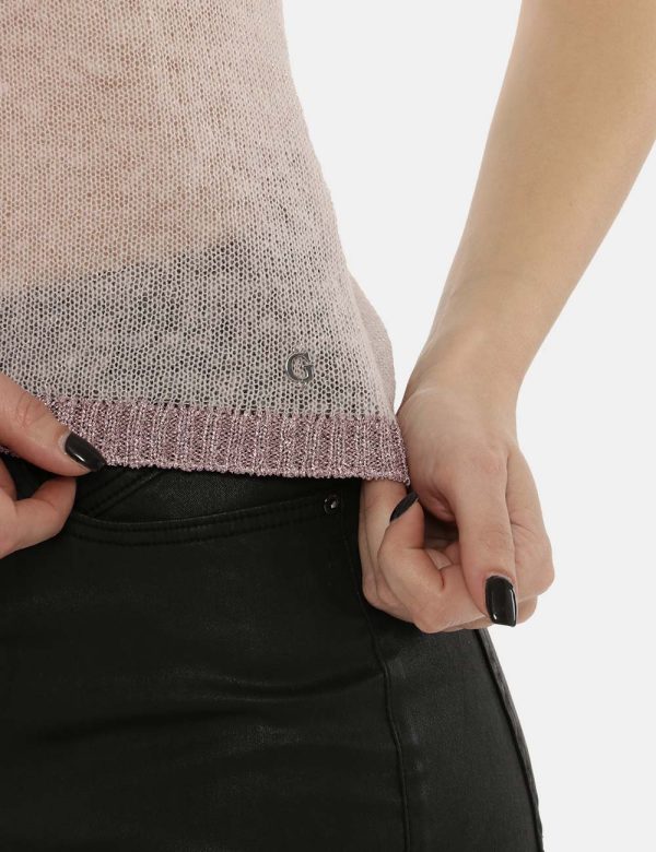 Top Guess rosa - COMPOSIZIONE E VESTIBILITÀ:40% poliamide 23% acrilico 13% lana 13% alpaca 7% poliestere 4% metalizzato La m