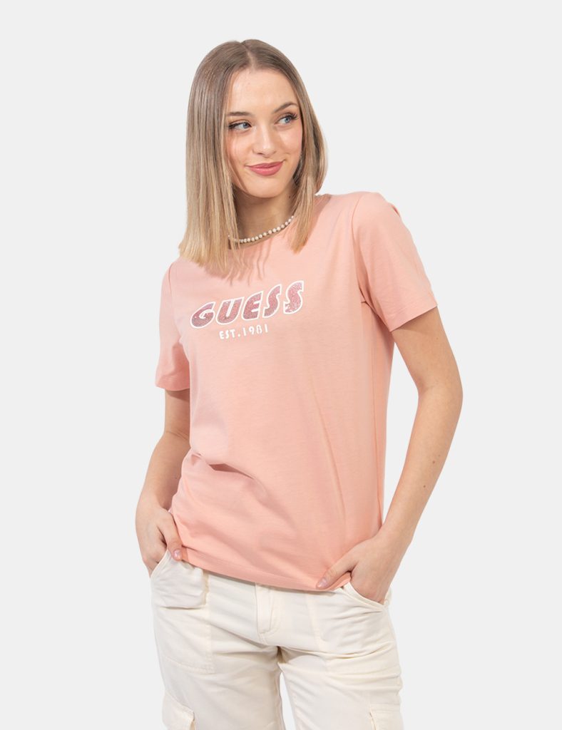 Abbigliamento donna Guess scontato - T-shirt Guess Rosa