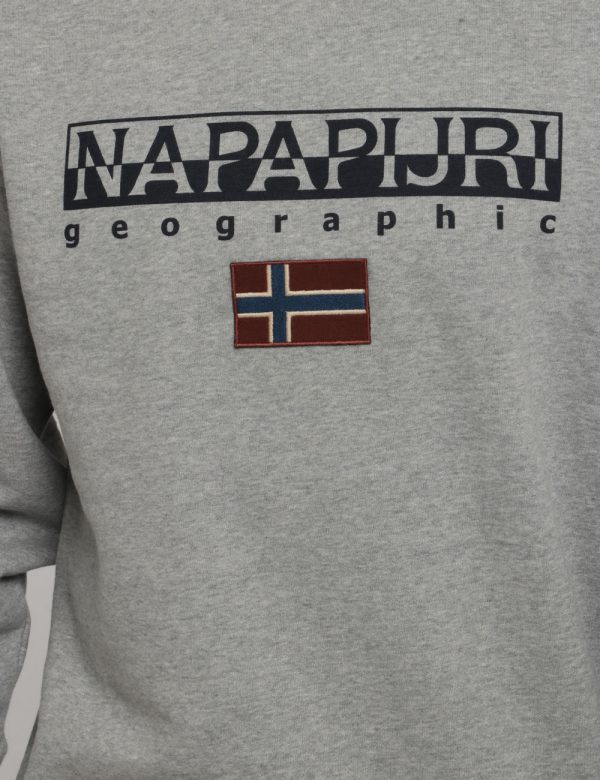 Felpa Napapijri grigio - COMPOSIZIONE E VESTIBILITÀ:90% cotone 10% poliestereIl modello è alto 178 cm e indossa la taglia L.