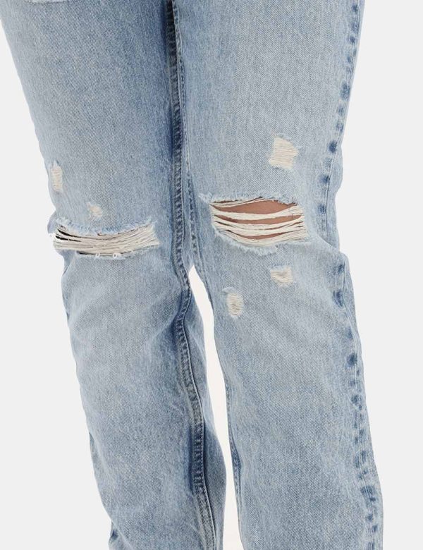Jeans Pepe Jeans blu denim light - COMPOSIZIONE E VESTIBILITÀ:100% cotoneLa modella è alta 170 cm e indossa la taglia 27 US.