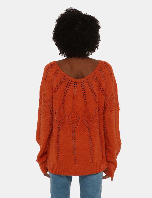 Maglione Maison Du Cachemire traforato con scollo ampio - Maglione in maglia traforata con scollo tondo ampio. Veste morbido
