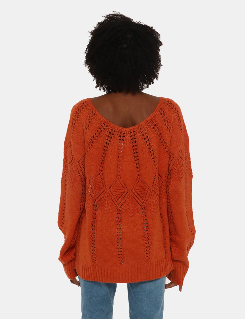 Maglione Maison Du Cachemire traforato con scollo ampio - Maglione in maglia traforata con scollo tondo ampio. Veste morbido
