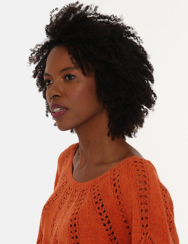 Maglione Maison Du Cachemire traforato con scollo ampio - Maglione in maglia traforata con scollo tondo ampio. Veste morbido