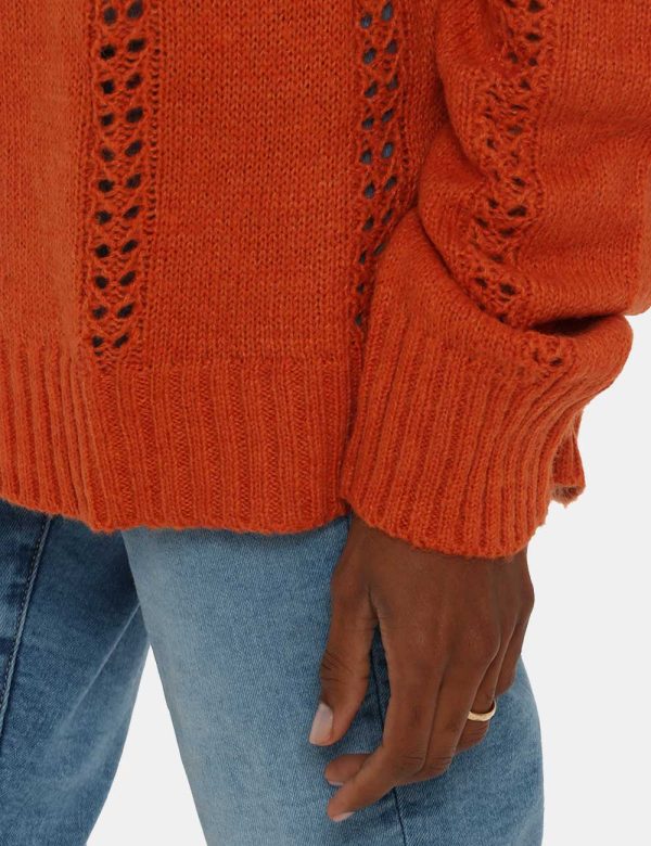 Maglione Maison Du Cachemire traforato con scollo ampio - Maglione in maglia traforata con scollo tondo ampio. Veste morbido