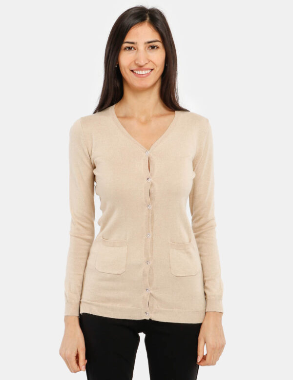 Maglione Maison Du Cachemire con bottoni - 40% lana 20% cotone 20% viscosa 10% poliammide 10% cachemireLa modella indossa la