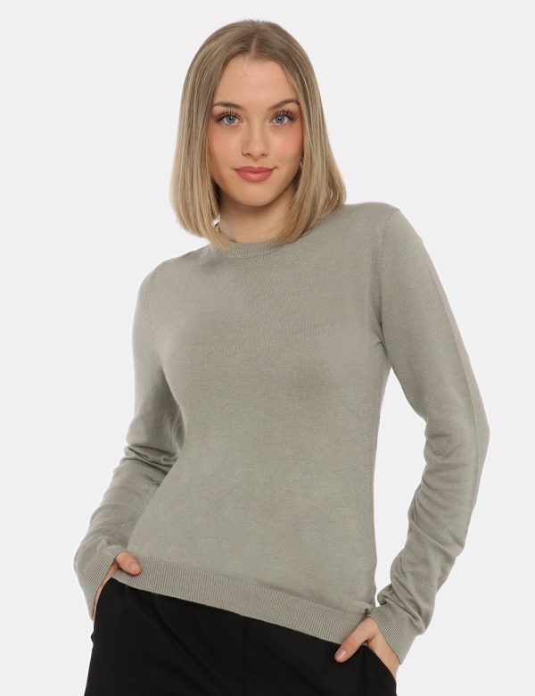 Maglia Maison du Cachemire grigio - COMPOSIZIONE E VESTIBILITÀ:40% lana 20% cotone 20% viscosa 10% poliamide 10% cachemireLa