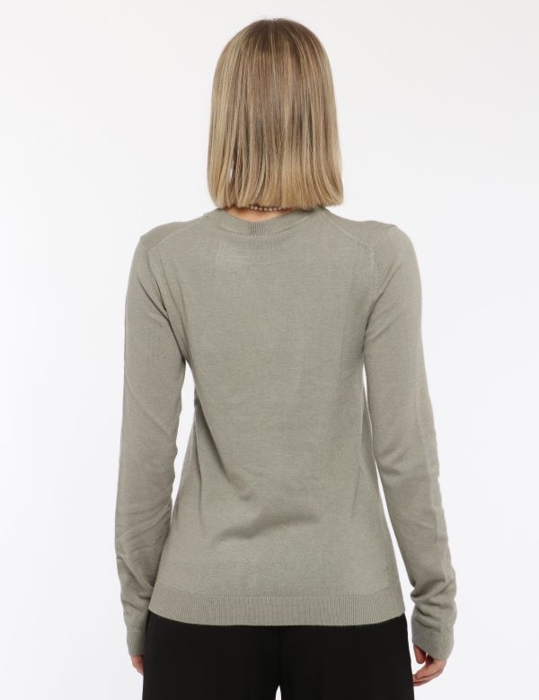 Maglia Maison du Cachemire grigio - COMPOSIZIONE E VESTIBILITÀ:40% lana 20% cotone 20% viscosa 10% poliamide 10% cachemireLa