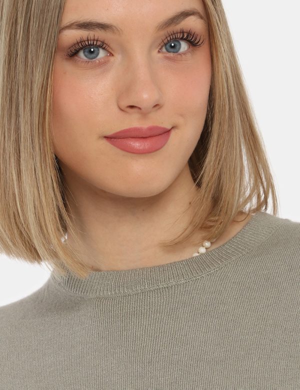 Maglia Maison du Cachemire grigio - COMPOSIZIONE E VESTIBILITÀ:40% lana 20% cotone 20% viscosa 10% poliamide 10% cachemireLa