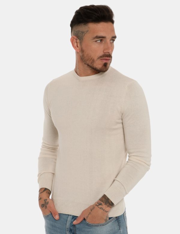 Maglia Maison du Cachemire in misto lana e cachemire a girocollo - 40% lana 20% cotone 20% viscosa 10% poliestere 10% cachem