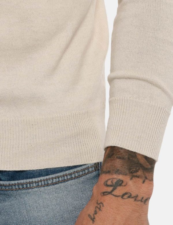 Maglia Maison du Cachemire in misto lana e cachemire a girocollo - 40% lana 20% cotone 20% viscosa 10% poliestere 10% cachem