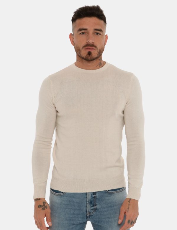 Maglia Maison du Cachemire in misto lana e cachemire a girocollo - 40% lana 20% cotone 20% viscosa 10% poliestere 10% cachem