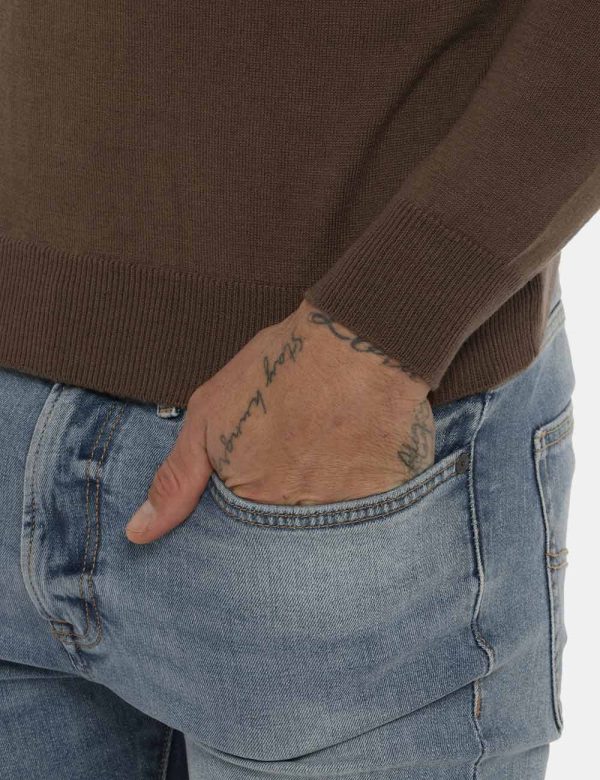Maglia Maison du Cachemire in misto lana e cachemire a girocollo - 40% lana 20% cotone 20% viscosa 10% poliestere 10% cachem