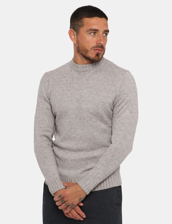 Maglia Maison du Cachemire grigio - COMPOSIZIONE E VESTIBILITÀ:40% lana 20% cotone 20% viscosa 10% poliamide 10% cachemireIl