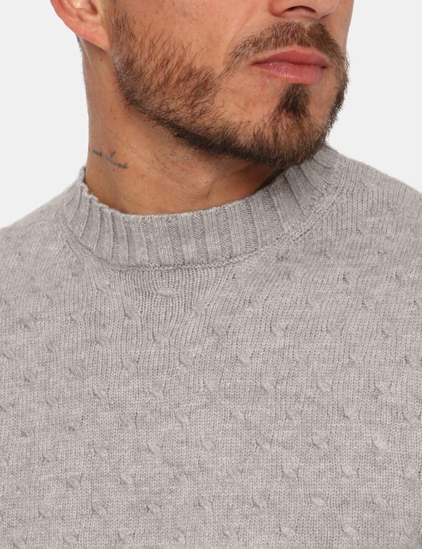 Maglia Maison du Cachemire grigio - COMPOSIZIONE E VESTIBILITÀ:40% lana 20% cotone 20% viscosa 10% poliamide 10% cachemireIl