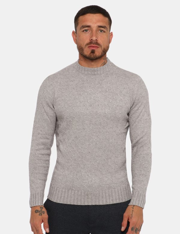Maglia Maison du Cachemire grigio - COMPOSIZIONE E VESTIBILITÀ:40% lana 20% cotone 20% viscosa 10% poliamide 10% cachemireIl