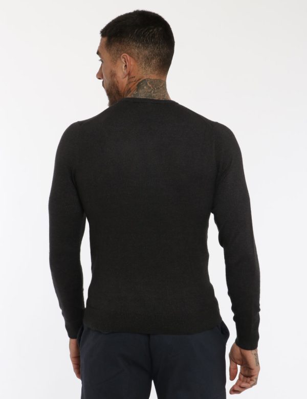 Maglia Maison du Cachemire nero - COMPOSIZIONE E VESTIBILITÀ:40% lana 20% cotone 20% viscosa 10% poliamide 10% cachemireIl m
