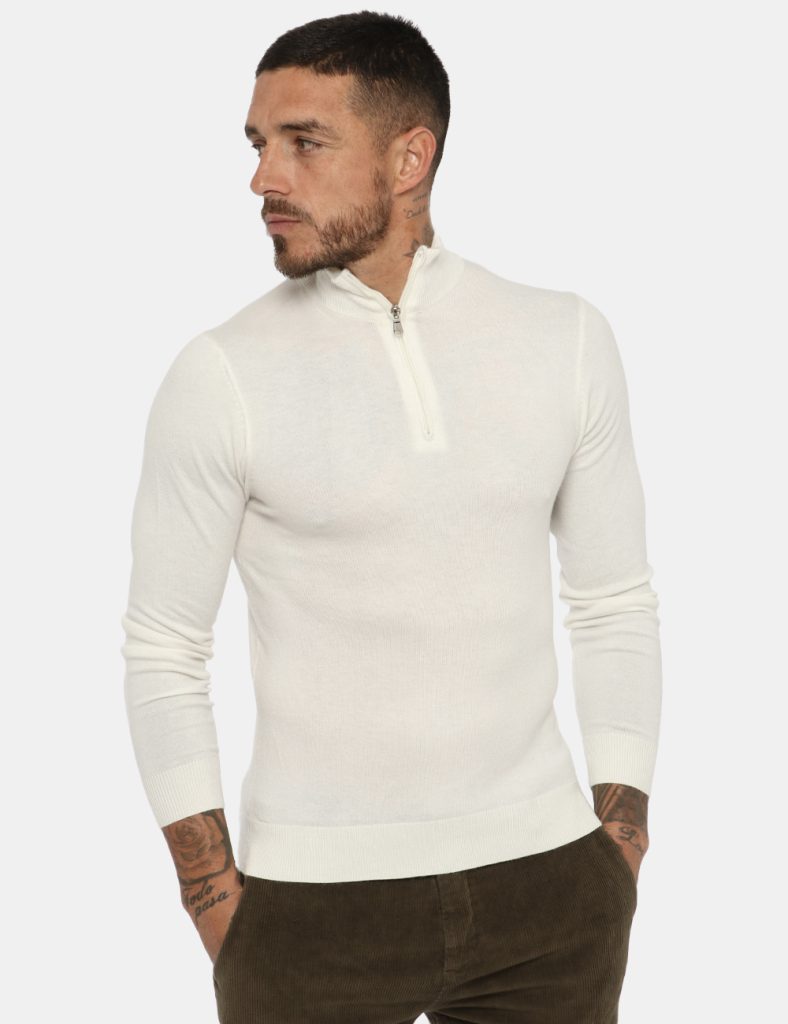 Outlet maglione uomo scontato - Maglione Maison du Cachemire bianco