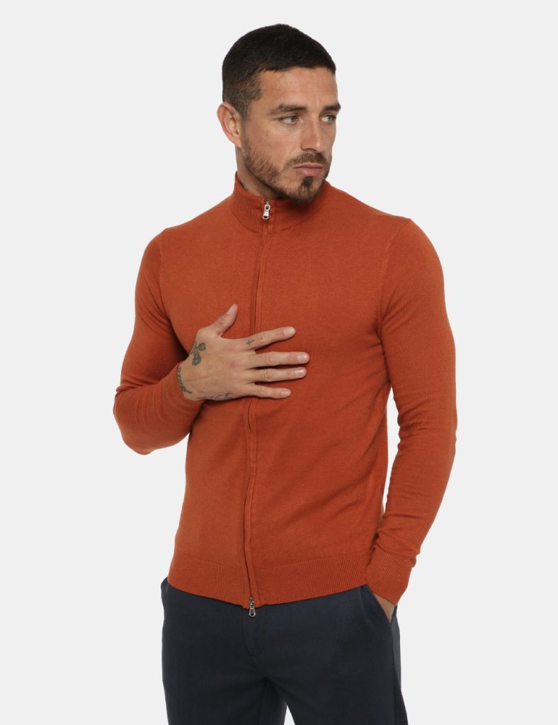 Outlet maglione uomo scontato - Maglione Maison du Cachemire arancione