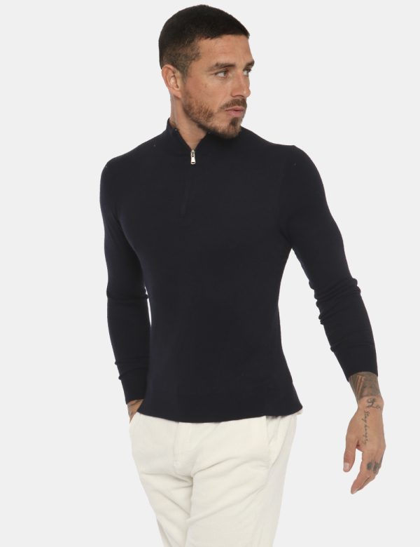 Maglione Maison du Cachemire lupetto nero - COMPOSIZIONE E VESTIBILITÀ:40% lana 20% cotone 20% viscosa 10% poliamide 10% cac