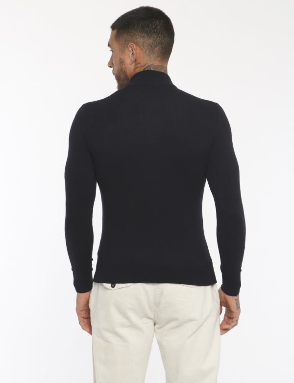 Maglione Maison du Cachemire lupetto nero - COMPOSIZIONE E VESTIBILITÀ:40% lana 20% cotone 20% viscosa 10% poliamide 10% cac