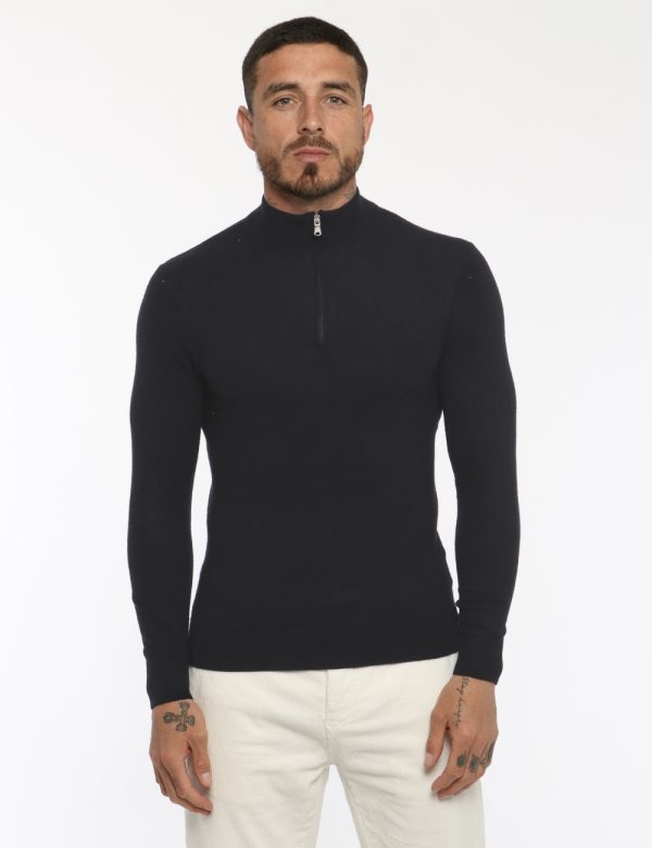 Maglione Maison du Cachemire lupetto nero - COMPOSIZIONE E VESTIBILITÀ:40% lana 20% cotone 20% viscosa 10% poliamide 10% cac