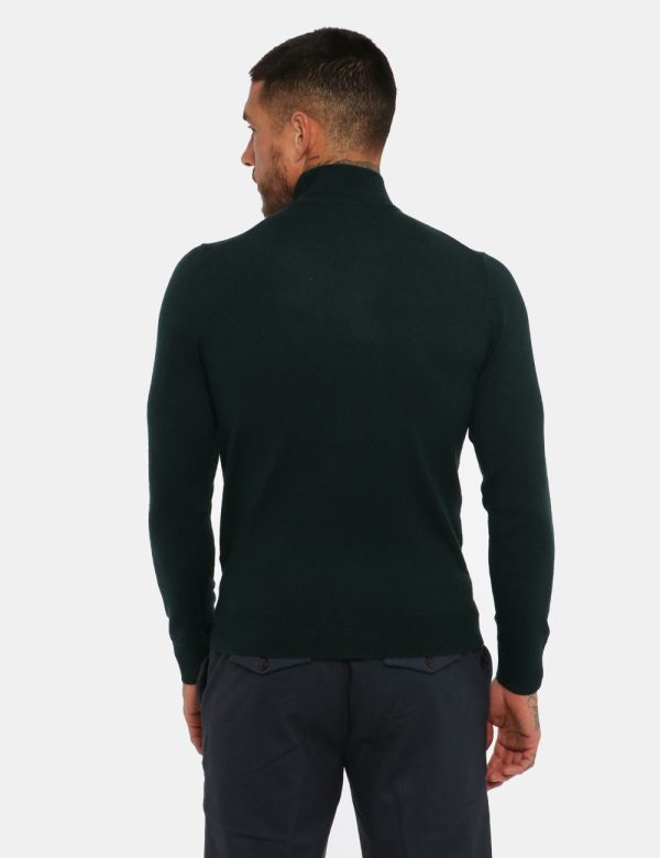 Maglione Maison du Cachemire lupetto verde - COMPOSIZIONE E VESTIBILITÀ:40% lana 20% cotone 20% viscosa 10% poliamide 10% ca