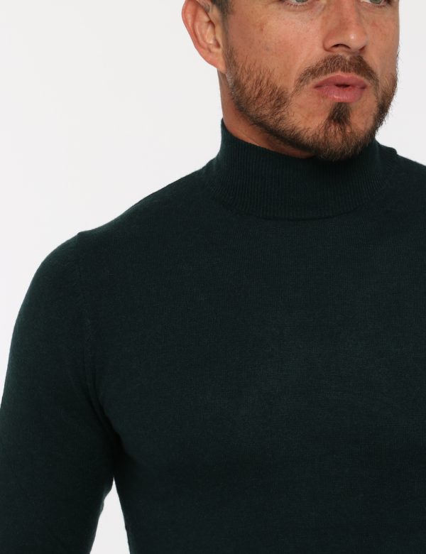 Maglione Maison du Cachemire lupetto verde - COMPOSIZIONE E VESTIBILITÀ:40% lana 20% cotone 20% viscosa 10% poliamide 10% ca