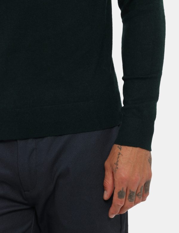 Maglione Maison du Cachemire lupetto verde - COMPOSIZIONE E VESTIBILITÀ:40% lana 20% cotone 20% viscosa 10% poliamide 10% ca
