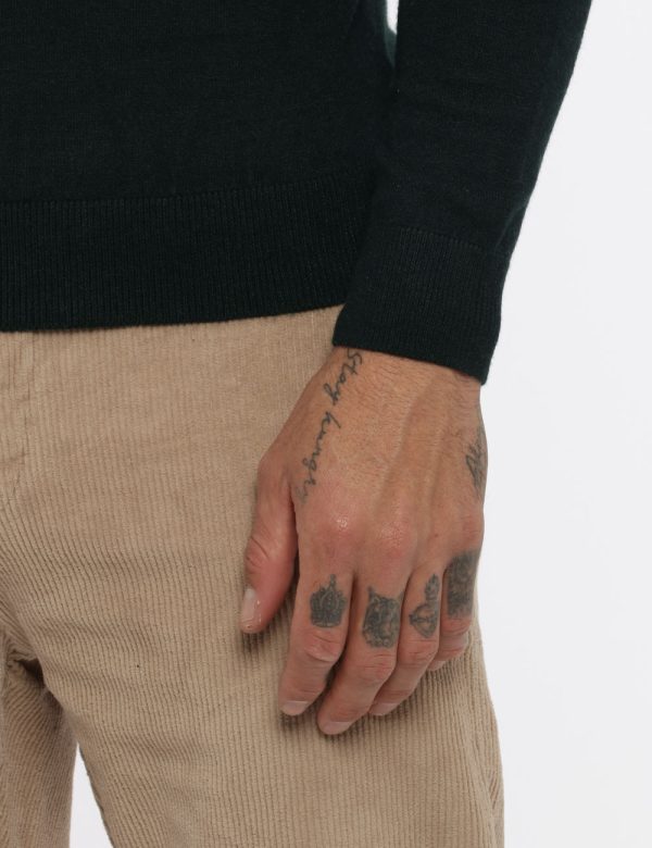 Maglione Maison du Cachemire dolcevita verde - COMPOSIZIONE E VESTIBILITÀ:40% lana 20% cotone 20% viscosa 10% poliamide 10%