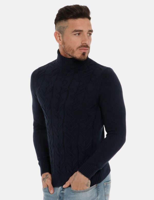 Maglione Maison du Cachemire a dolcevita lavorato a trecce - 40% lana 20% cotone 20% viscosa 10% poliestere 10% cachemireIl