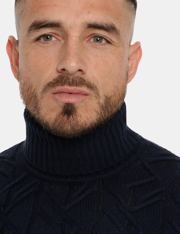 Maglione Maison du Cachemire a dolcevita lavorato a trecce - 40% lana 20% cotone 20% viscosa 10% poliestere 10% cachemireIl