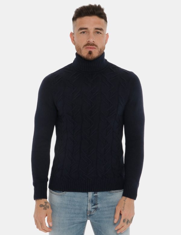 Maglione Maison du Cachemire a dolcevita lavorato a trecce - 40% lana 20% cotone 20% viscosa 10% poliestere 10% cachemireIl